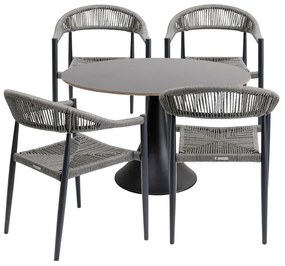 Σετ Κήπου Palma Possibilita (5/Set) Κεραμικό Μαύρη 120x120x73εκ - Μαύρο