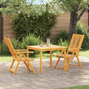 vidaXL Σέτ φαγητού για κήπο 3 pcs Καφέ 90 x 90 x 74 cm