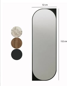 Stewehome Καθρέφτης με μαύρο πλαίσιο 52x152x152 cm