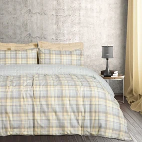 Παπλωματοθήκη Happy Flannel 9639 (Σετ 3τμχ) Grey-Taupe Das Home Υπέρδιπλo 220x240cm 100% Βαμβακερή Φανέλα