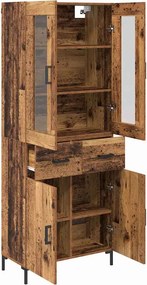 vidaXL Highboard 2 pcs Παλιό ξύλο 69,5 x 34 x 180 εκ.