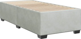 vidaXL Κρεβάτι Box Spring με Στρώμα και LED Ανοιχτό γκρι Μονό Βελούδο