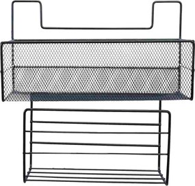 Κρεμαστό Μεταλλικο Ράφι 26x14x27cm Άσπρο ή Μαύρο - Μαύρο