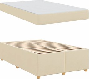 vidaXL Σκελετός Κρεβατιού με στρώμα Κρεμ 120 x 200 cm ύφασμα