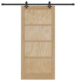 vidaXL Πόρτα  με Σετ Υλικών 93x202 cm Στερεό Ξύλο Πεύκου