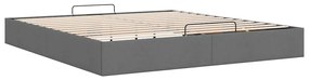 vidaXL Οθωμανικό πλαίσιο κρεβατιού χωρίς στρώμα Σκούρο γκρι Ύφασμα