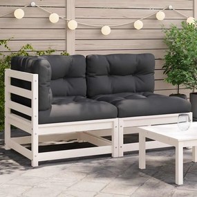 vidaXL Patio Sofa White Pine