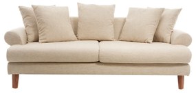 Artekko Uk Sofa Καναπές Τριθέσιος Υφασμάτινος Μπεζ (210x100x75)cm