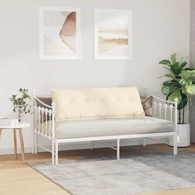 vidaXL Μαξιλάρι Πλάτης Κρεμ 140 x 50 cm Υφασμάτινο Κορντουρά