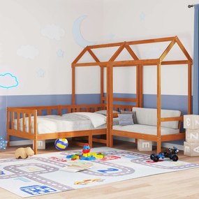 vidaXL Σετ Κρεβατιού Ημέρας 3 pcs Κερωμένο Καφέ Στερεό πεύκο