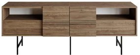 Μπουφές Kevan pakoworld καρυδί-μαύρο πόδι 180x35x65εκ