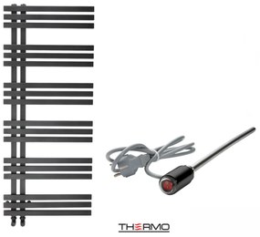 Thermo VIVO Θερμαινόμενη πετσετοκρεμάστρα από ανοξείδωτο χάλυβα με ηλεκτρική λειτουργία 119x50cm Silk Black