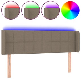 vidaXL Κεφαλάρι Κρεβατιού LED Taupe 147x16x78/88 εκ. Υφασμάτινο