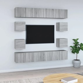vidaXL Σετ Επίπλων Τηλεόρασης 10 τεμ. Γκρι Sonoma Επεξεργασμένο Ξύλο