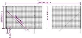 Συρματόπλεγμα Περίφραξης Πράσινο 2,2x10 μ. Γαλβανισμένο Ατσάλι - Πράσινο