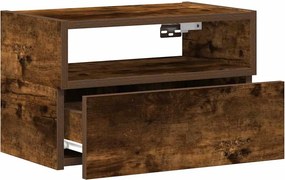 vidaXL Κομοδίνο Επιτοίχιο Καπνιστή Δρυς 45x26x28,5 εκ.