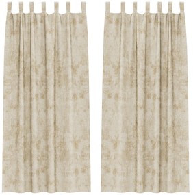 vidaXL Κουρτίνες Βελούδινες 2 τμχ με οπές Κρεμ 245x140 εκ.