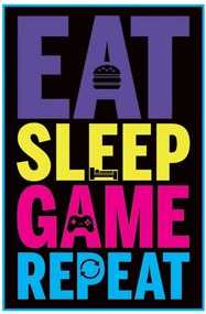 Αφίσα Eat, Sleep, Game, Repeat - Gaming, (61 x 91.5 cm)
