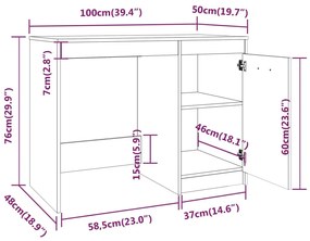 Γραφείο Καφέ Δρυς 100x50x76 εκ. από Επεξεργασμένο Ξύλο - Καφέ