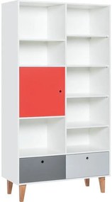 Βιβλιοθήκη Concept plus-Κόκκινο - 105.00Χ45.00Χ201.30cm