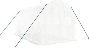 vidaXL Θερμοκήπιο με Ατσάλινο Πλαίσιο Λευκό 8 μ² 4 x 2 x 2 μ.