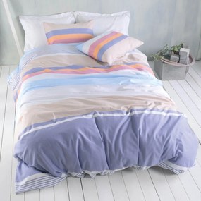 Φανελένια Σεντόνια Υπέρδιπλα (Σετ) Rythmos Flannel Jesse Blue Μωβ,Πολύχρωμο ΧΩΡΙΣ ΛΑΣΤΙΧΟ 230x260