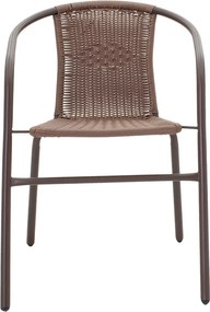 Πολυθρόνα κήπου Obbi pakoworld μέταλλο-pe καφέ