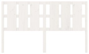 Κεφαλάρι Κρεβατιού Λευκό 185,5x4x100 εκ. Μασίφ Ξύλο Πεύκου - Λευκό