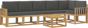 vidaXL Σειρά Καναπέ Εξωτερικού 7 pcs Άσπρο και Ανθρακί Πολυεστέρας