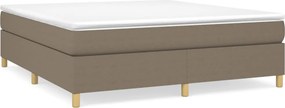 vidaXL Κρεβάτι Boxspring με Στρώμα Taupe 180x200 εκ. Υφασμάτινο