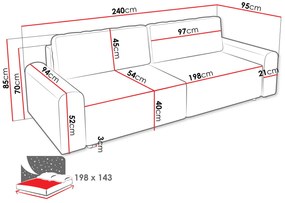 Καναπές Bella διθέσιος-Mple