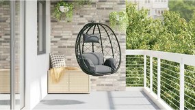 vidaXL Κρεμαστή καρέκλα αυγό Ανθρακί 91,5 x 54,5 x 107 εκ