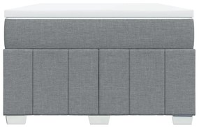 Κρεβάτι Boxspring με Στρώμα Ανοιχτό Γκρι 120x200 εκ. Υφασμάτινο - Γκρι