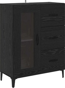 vidaXL Highboard Μαύρη Οξυά 69,5 x 34 x 180 εκ. Επεξεργασμένο Ξύλο