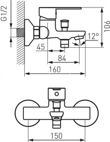 Ferro Savio BSV11 - Μπαταρία λουτρού χρωμέ