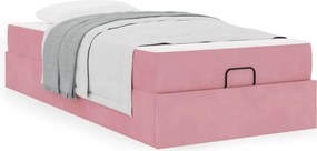 vidaXL Σκελετός κρεβατιού με στρώμα 2 pcs Ροζ Βελούδο