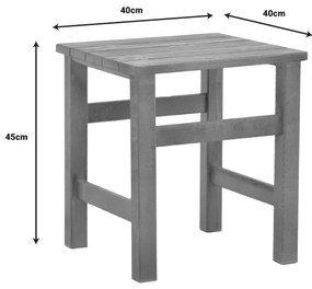 Τραπεζάκι παραλίας Summrine μασίφ ξύλο οξιάς σε καρυδί χρώμα 40x40x45εκ 40x40x45 εκ.