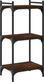 vidaXL Βιβλιοθήκη 3 Επιπέδων Καφέ Δρυς 40 x 30 x 86 εκ. Επεξεργ. Ξύλο