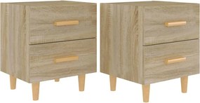 vidaXL Κομοδίνα 2 τεμ. Sonoma Δρυς 40 x 35 x 47,5 εκ.
