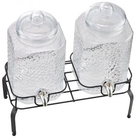 VEVOR Drink Dispenser 5.5L Beverage Dispenser for Parties Glass with Stand 2PCS