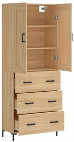 vidaXL Ντουλάπι Sonoma δρυς 69,5 x 34 x 180 εκ. από Επεξεργασμένο Ξύλο
