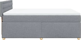 vidaXL Κρεβάτι Boxspring με Στρώμα Αν. Πράσινο 160x200εκ Υφασμάτινο