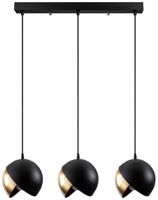 Φωτιστικό Οροφής - Ράγα Berceste 521SHN3383 Φ70x114cm 3xE27 40W Black-Gold Opviq