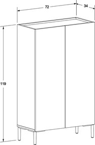 Παπουτσοθήκη - Ντουλάπι Pool Megapap χρώμα λευκό 72x34x119εκ.