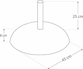 Βάση ομπρέλας Aktive Μαύρο 15 kg