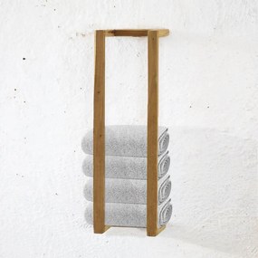 Κρεμάστρα πετσετών Nextdeco μασίφ ξύλο teak Υ65×20×15εκ.