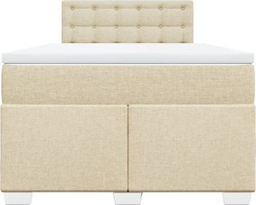 vidaXL Κρεβάτι Boxspring με Στρώμα Κρεμ 120x190 εκ. Υφασμάτινο