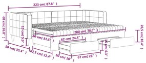 Καναπές Κρεβάτι Συρόμενος Σκ. Πράσινο 80x200 Βελούδο Συρτάρια - Πράσινο