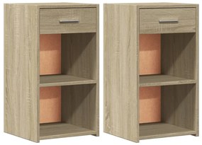 vidaXL Κομοδίνα 2 τεμ. Sonoma Δρυς 35x34x65 εκ. από Επεξεργασμένο Ξύλο