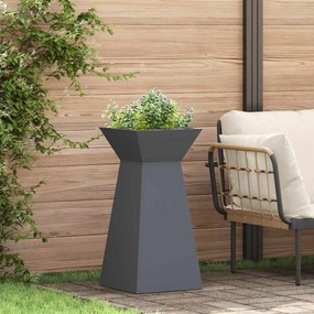 vidaXL Γλάστρα Κήπου με Λεκάνη σε Ανθρακί 35x35x73 εκ από Χάλυβα